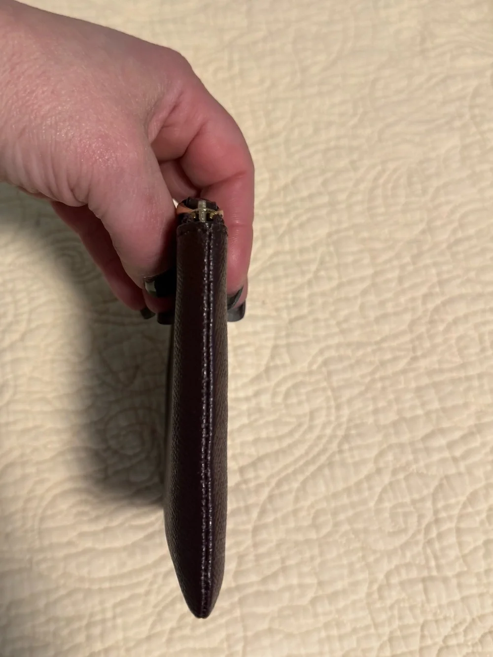 Coach Oxblood cross grain leather Wristlet in Burgendy! Like New